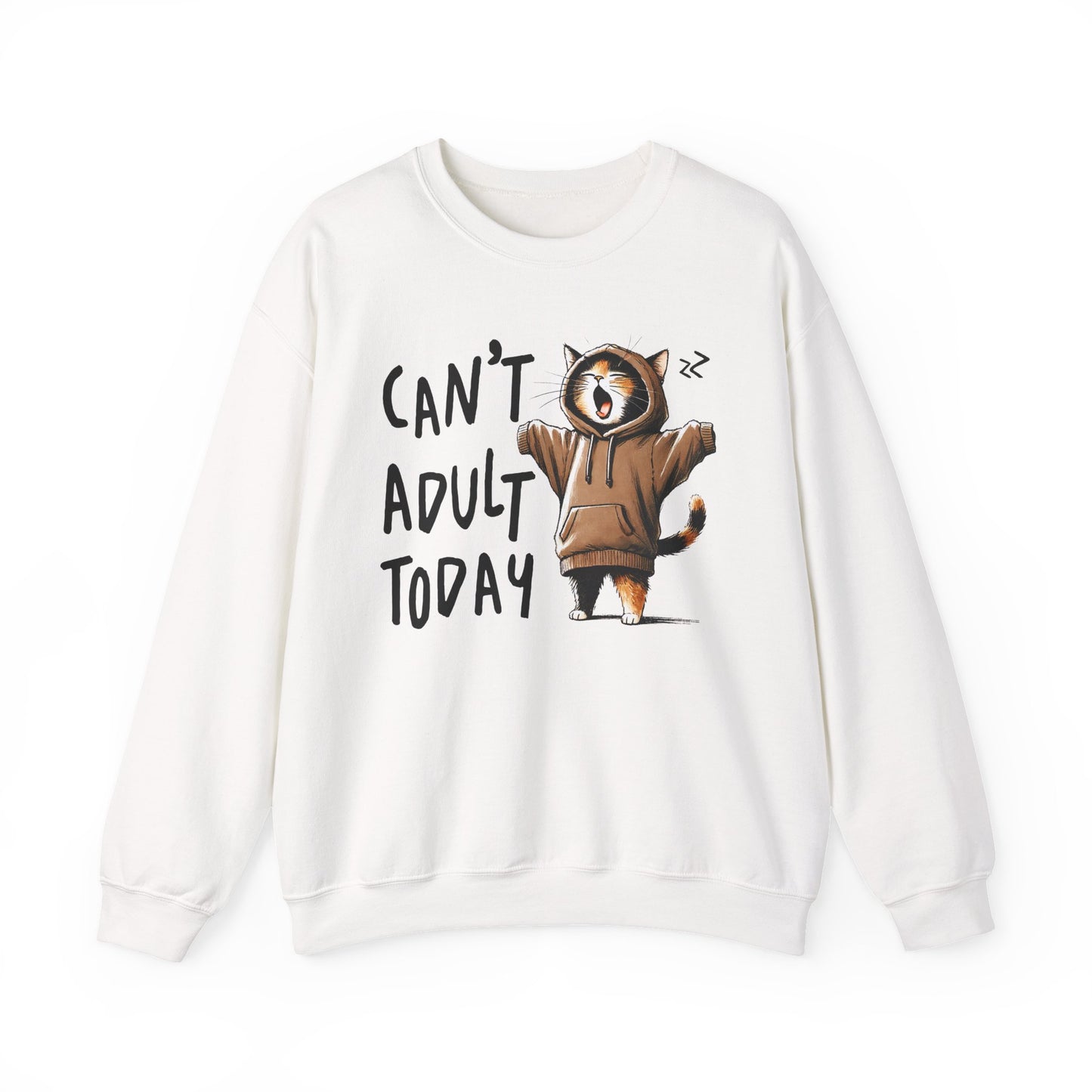 Funny Cat Sweatshirt – “Can’t Adult Today” Cozy Gift for Cat Lovers