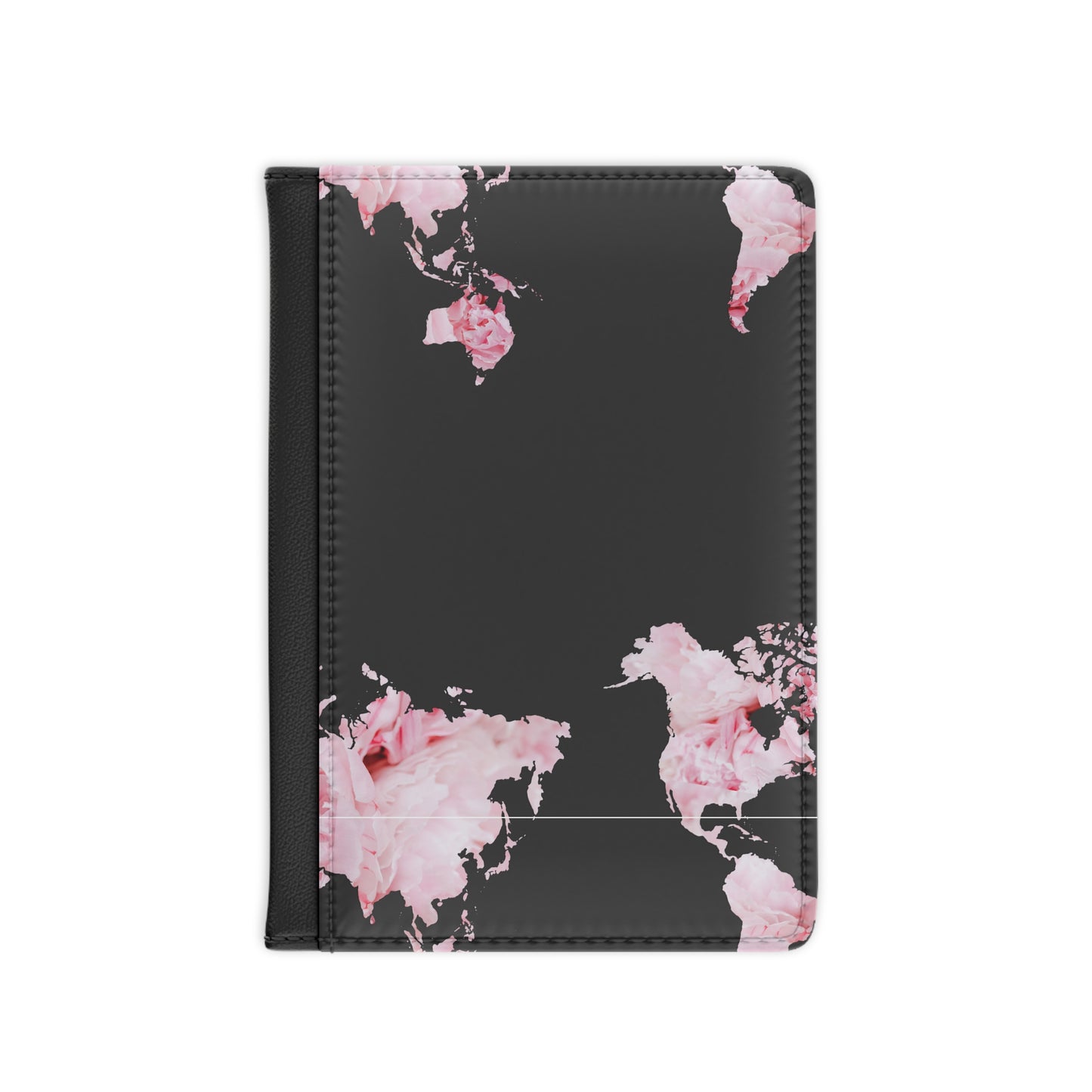 Passport Cover, Floral World Map Design, Travel Accessory
