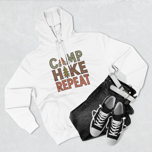 Fleece Hoodie for Adventurers - Camp Hike Repeat Design