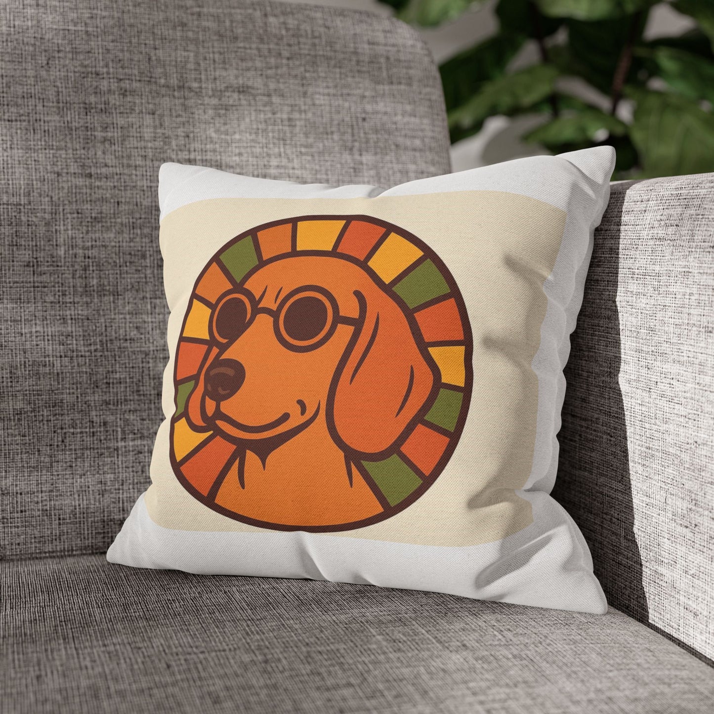 Retro Dog Square Pillow