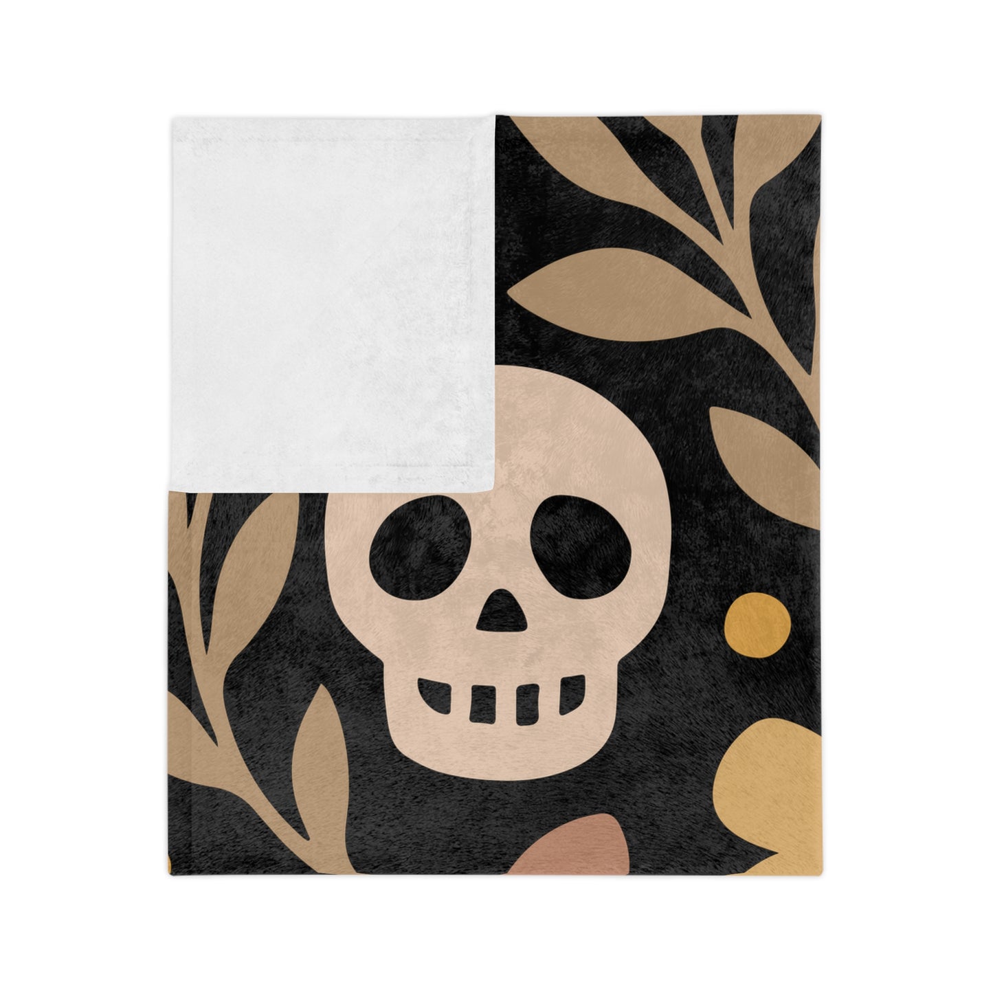 Velveteen Microfiber Blanket | Skull Floral Print Cozy Home Decor Throw