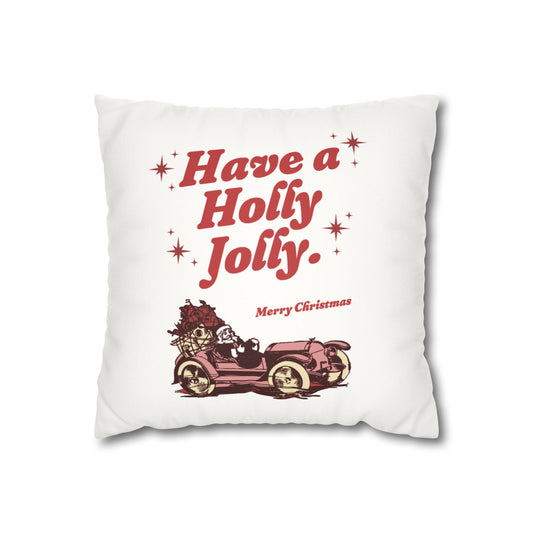 Square Pillowcase, Christmas Holiday Decor, Cozy Winter Home Decor, Vintage Style Cushion, Festive Pillow Cover, Decorative Cushion, Faux -