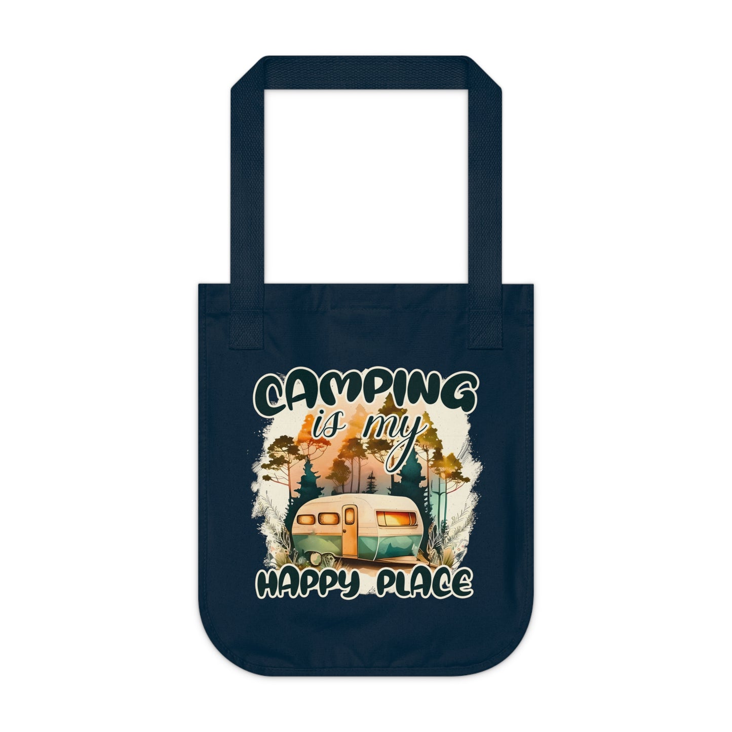 Camping-Themed Organic Canvas Tote Bag – Eco-Friendly, Nature Lover's Gift, Perfect for Outdoor Adventures, Camping Trips, and Everyday Use