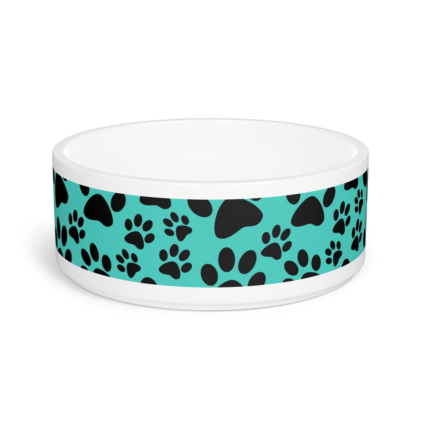 Pet Bowl - Paw Print Design, Personalized Pet Dish, Dog Lover Gift