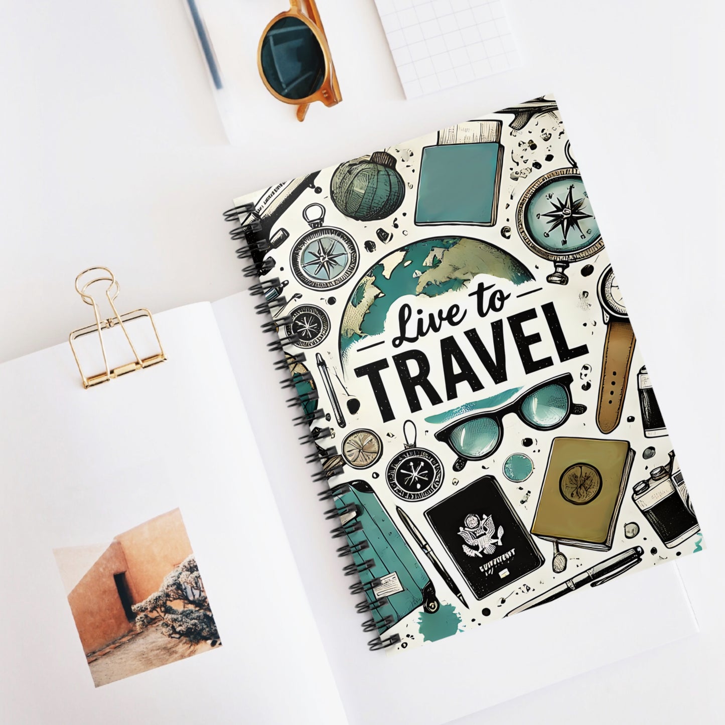 Travel-Inspired Spiral Notebook - Adventure Lover's Journal & School Supplies