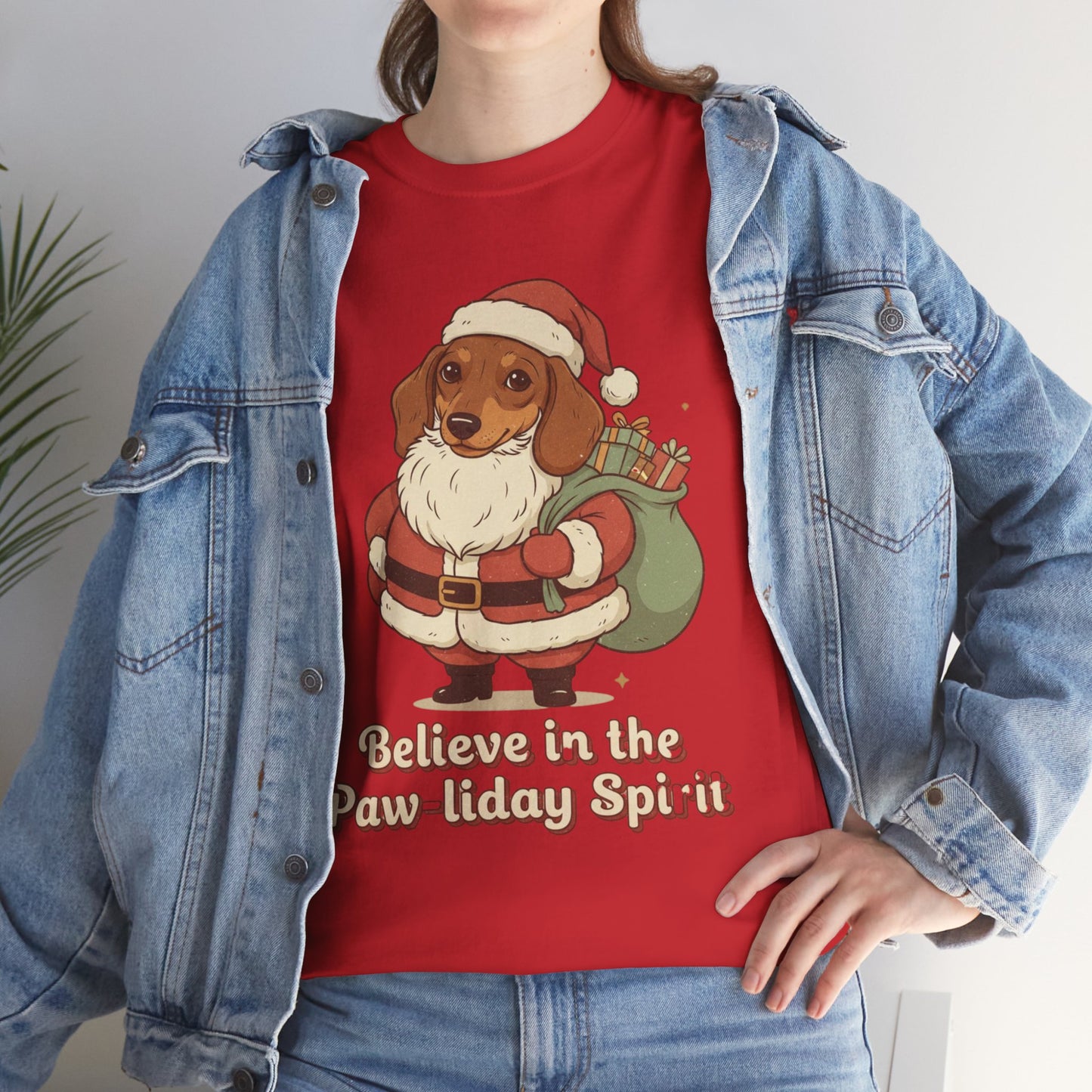 🐶🎄✨ PAWSOME HOLIDAYS ARE HERE! 🤩📼Custom Dog Lover Tee - Believe in the Paw-liday Spirit Unisex Tee