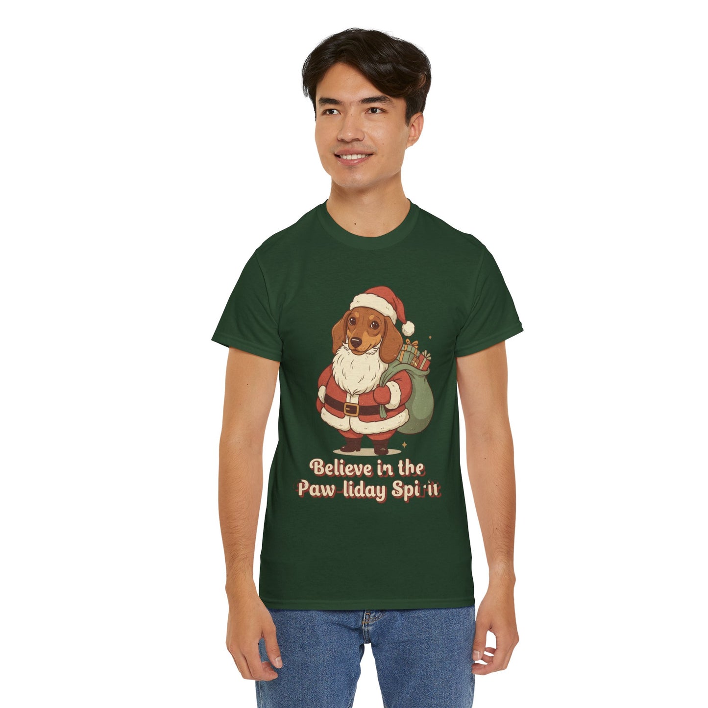 🐶🎄✨ PAWSOME HOLIDAYS ARE HERE! 🤩📼Custom Dog Lover Tee - Believe in the Paw-liday Spirit Unisex Tee