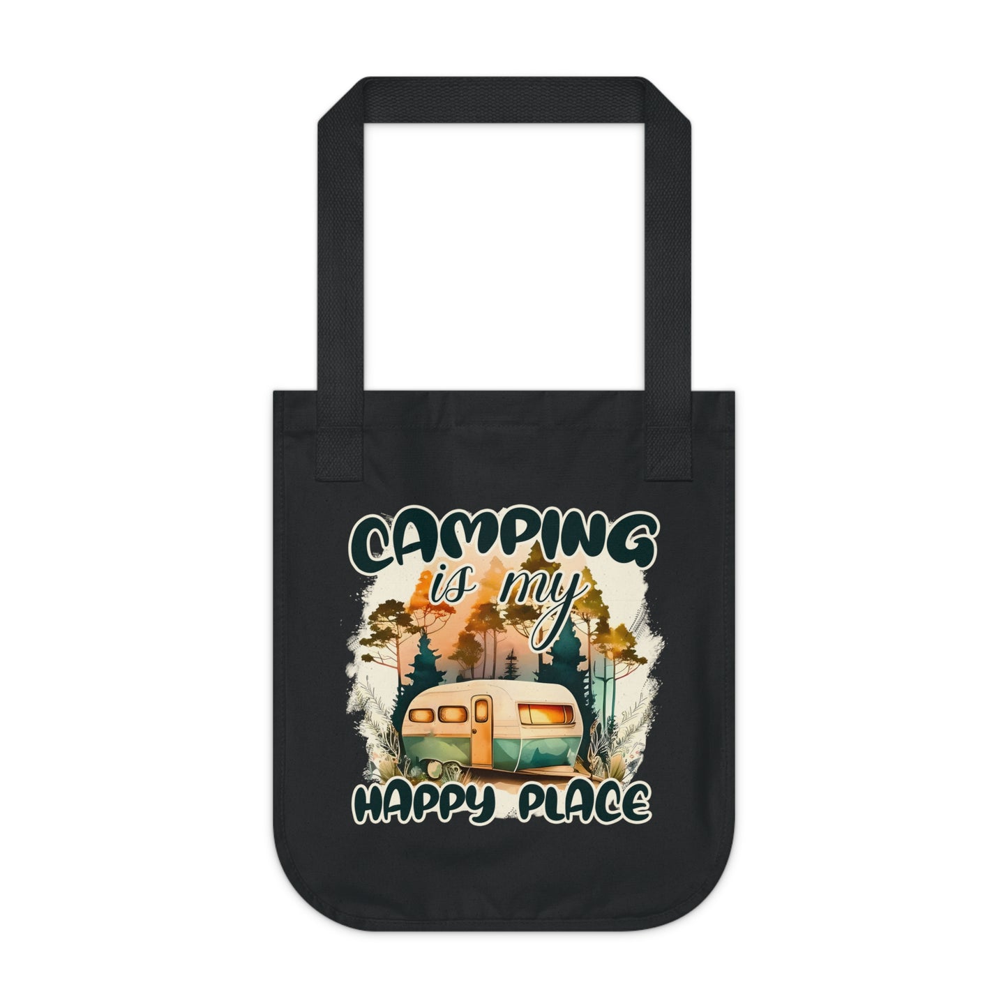 Camping-Themed Organic Canvas Tote Bag – Eco-Friendly, Nature Lover's Gift, Perfect for Outdoor Adventures, Camping Trips, and Everyday Use