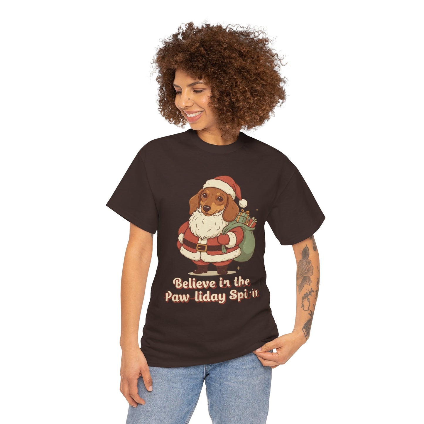 🐶🎄✨ PAWSOME HOLIDAYS ARE HERE! 🤩📼Custom Dog Lover Tee - Believe in the Paw-liday Spirit Unisex Tee
