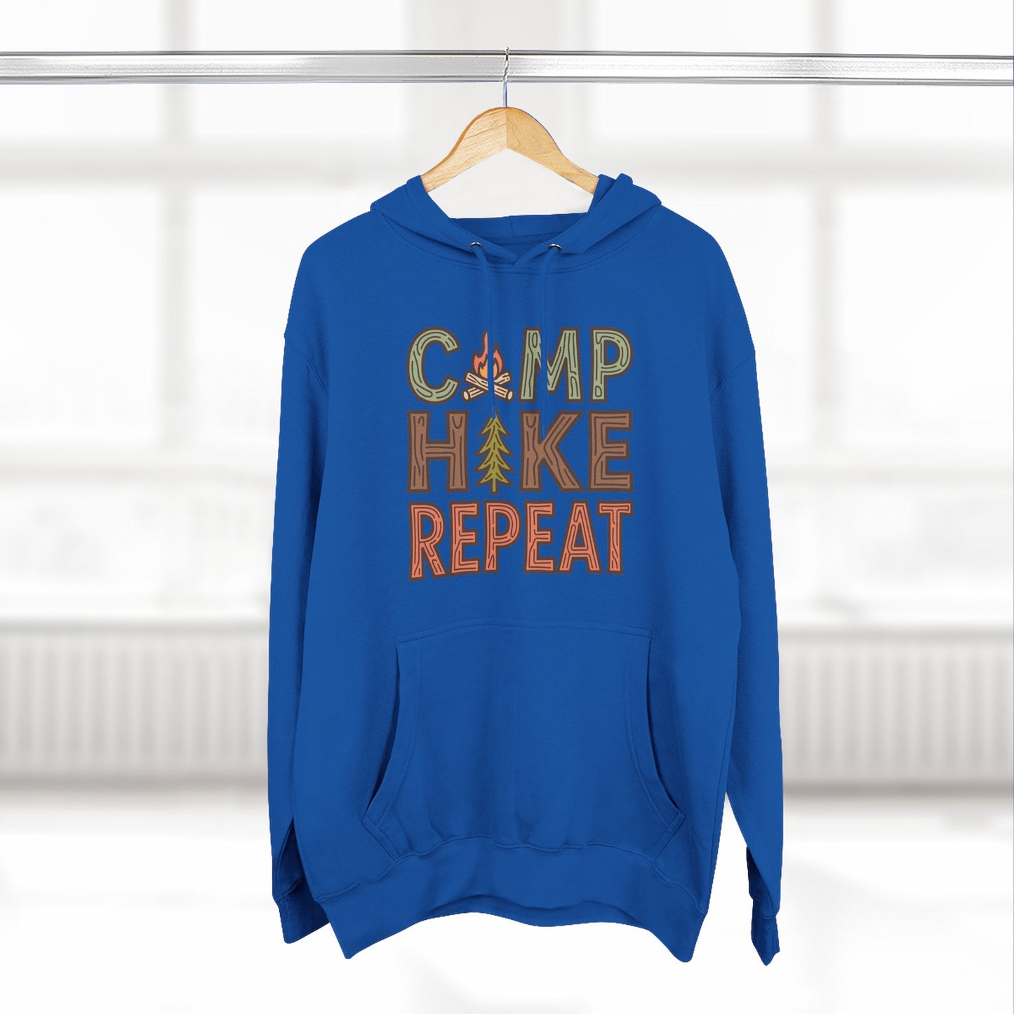 Fleece Hoodie for Adventurers - Camp Hike Repeat Design