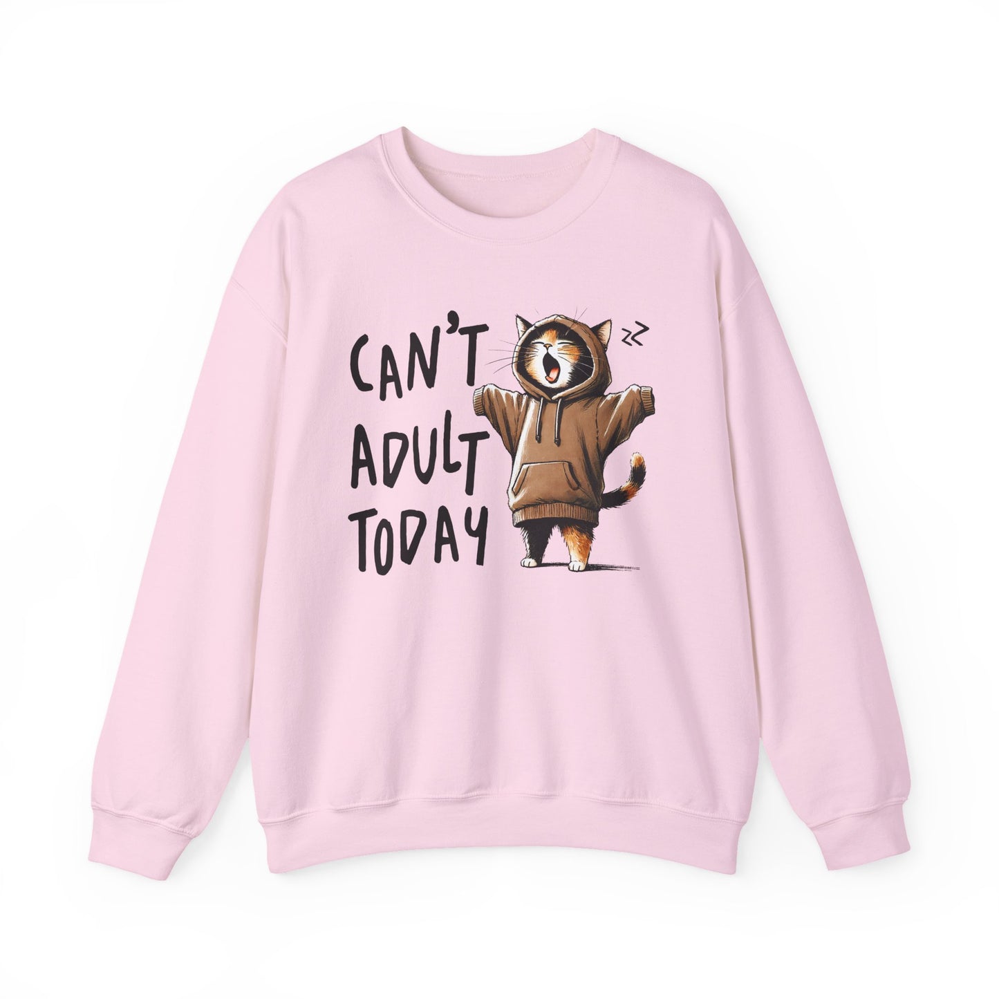 Funny Cat Sweatshirt – “Can’t Adult Today” Cozy Gift for Cat Lovers