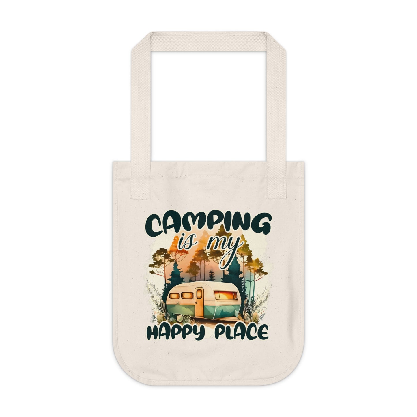Camping-Themed Organic Canvas Tote Bag – Eco-Friendly, Nature Lover's Gift, Perfect for Outdoor Adventures, Camping Trips, and Everyday Use