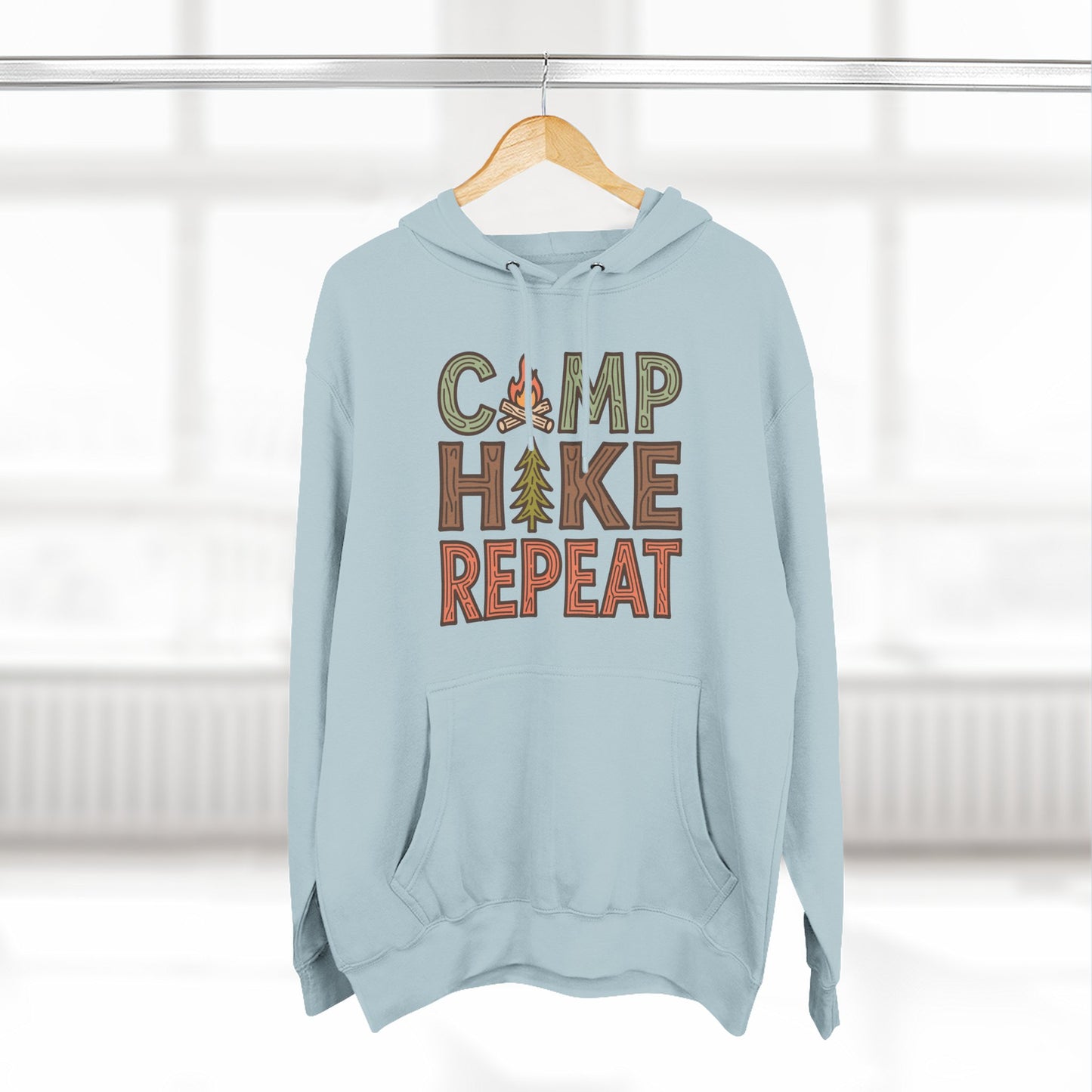 Fleece Hoodie for Adventurers - Camp Hike Repeat Design