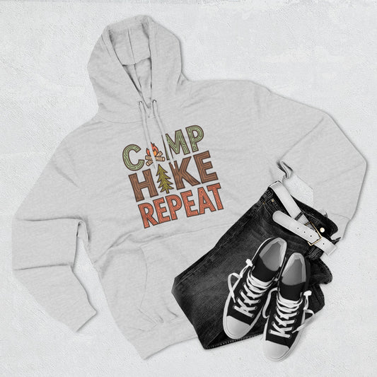 Fleece Hoodie for Adventurers - Camp Hike Repeat Design