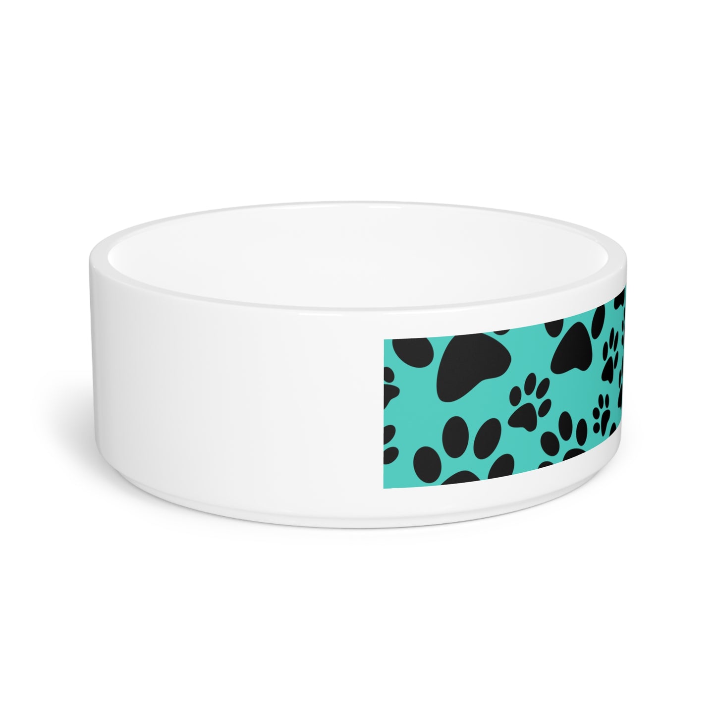 Pet Bowl - Paw Print Design, Personalized Pet Dish, Dog Lover Gift