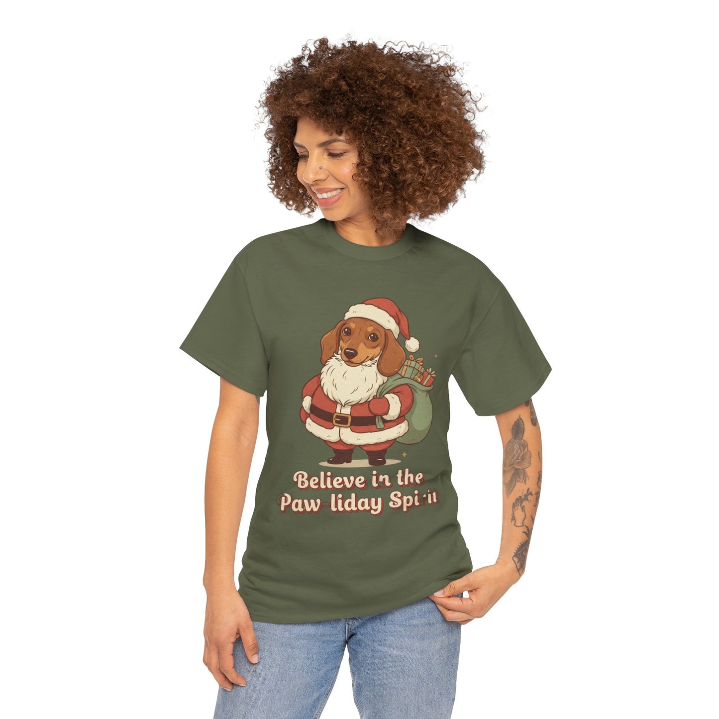🐶🎄✨ PAWSOME HOLIDAYS ARE HERE! 🤩📼Custom Dog Lover Tee - Believe in the Paw-liday Spirit Unisex Tee