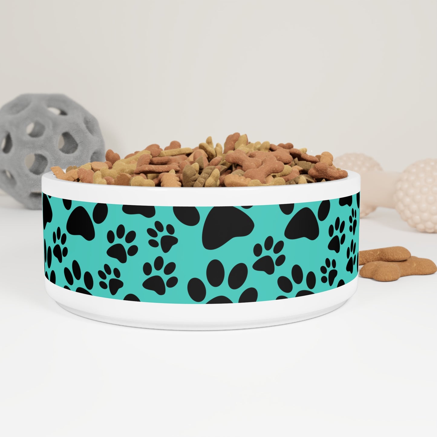 Pet Bowl - Paw Print Design, Personalized Pet Dish, Dog Lover Gift