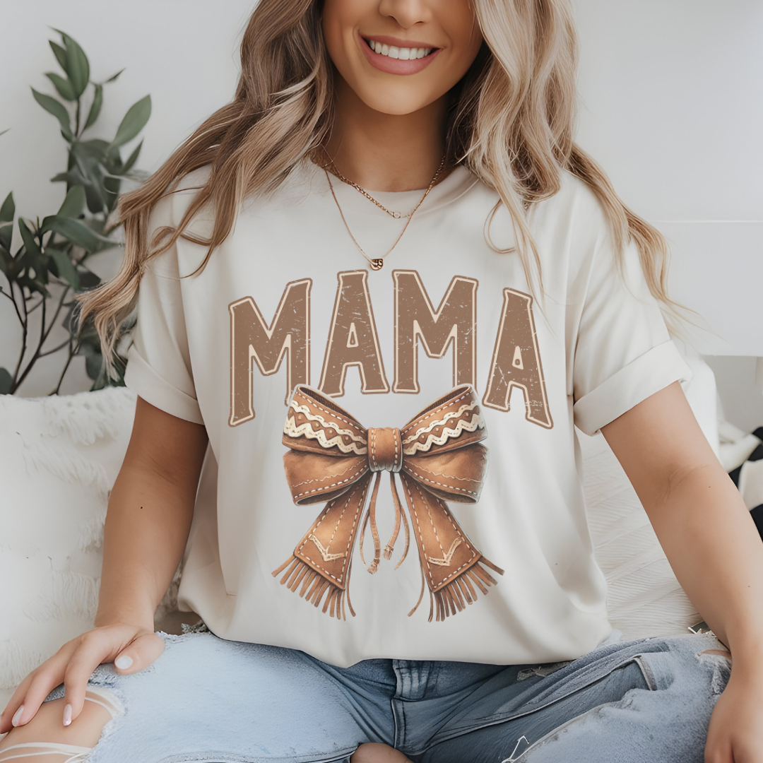 Mama Bow Short Sleeve T-Shirt – Cute & Casual Gift for Moms