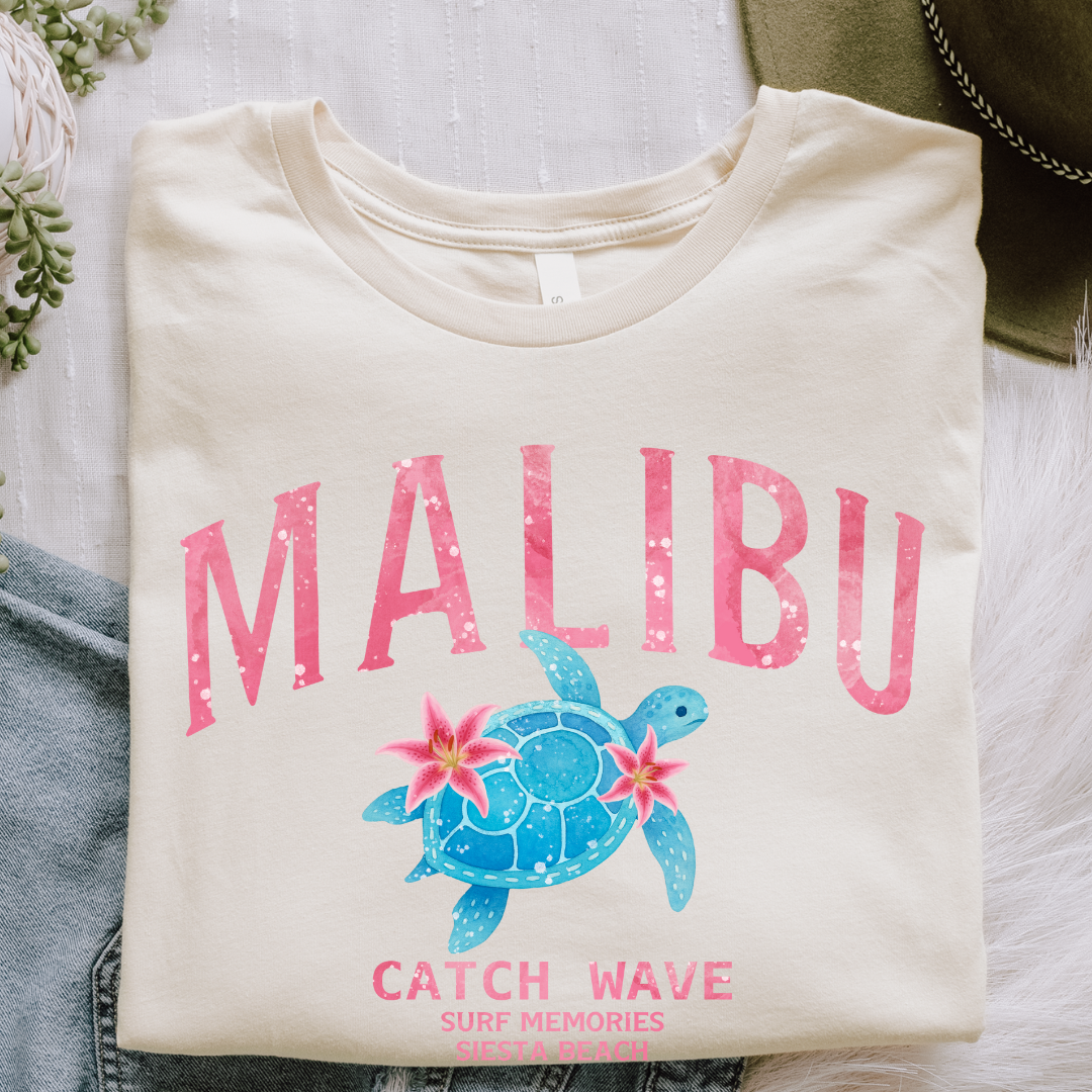 Malibu Catch Wave Jersey T-Shirt – Surf Style & Summer Vibes